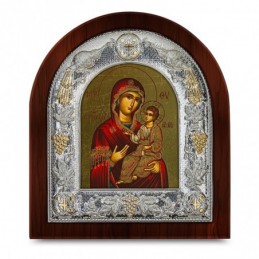 Ασημένια εικόνα ΠΑΝΑΓΙΑ ΓΙΑΤΡΙΣΑ ΑΓΙΟΓΡΑΦΙΑ  27x24cm