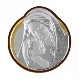 Ασημένια εικόνα MADOΝNA ΜΕ ΒΡΕΦΟΣ  11.5x10.5cm