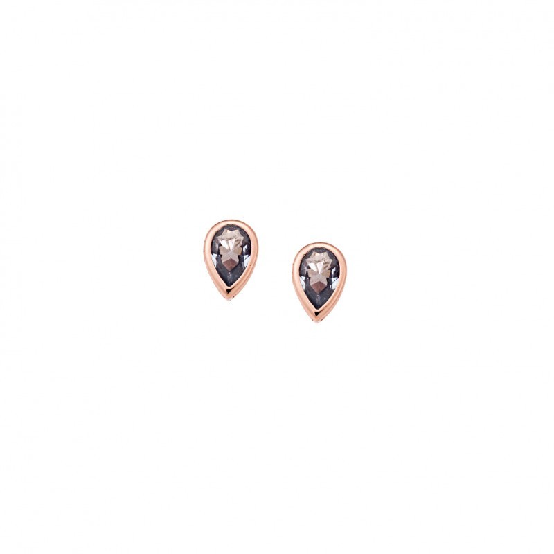 Σκουλαρίκια SENZA ροζ επιχρυσωμένο ασήμι 925