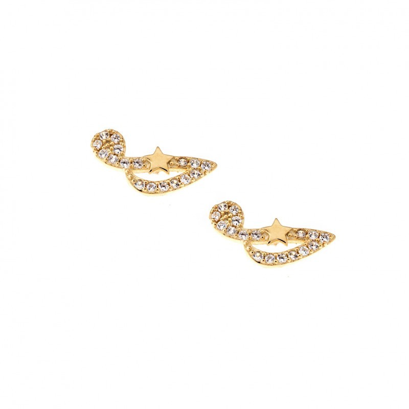 Σκουλαρίκια Senza επιχρυσωμένο ασήμι 925