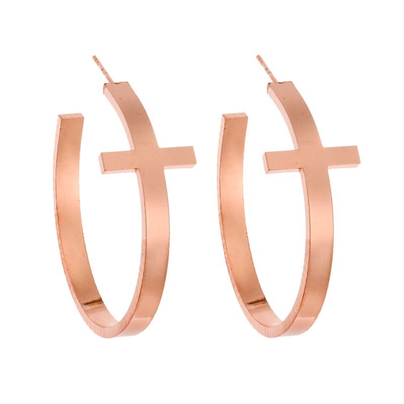 Σκουλαρίκια SENZA Steel Rose Gold Plated SSD3309RG