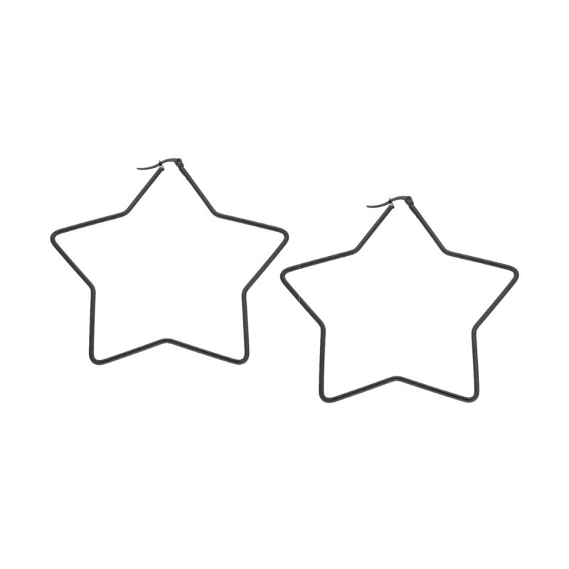 Σκουλαρίκια Senza Steel 8 cm Black Plated SSD4084BK