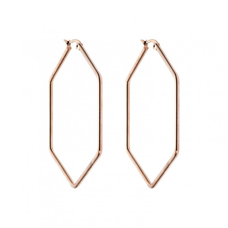 Σκουλαρίκια Senza Steel 5 cm Rose Gold Plated SSD4092RG