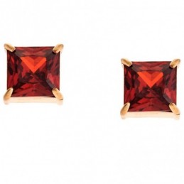 Σκουλαρίκια Γυναικεία SENZA Με Κόκκινη Πέτρα από Επιχρυσωμένο Ατσάλι SSD4617GRD