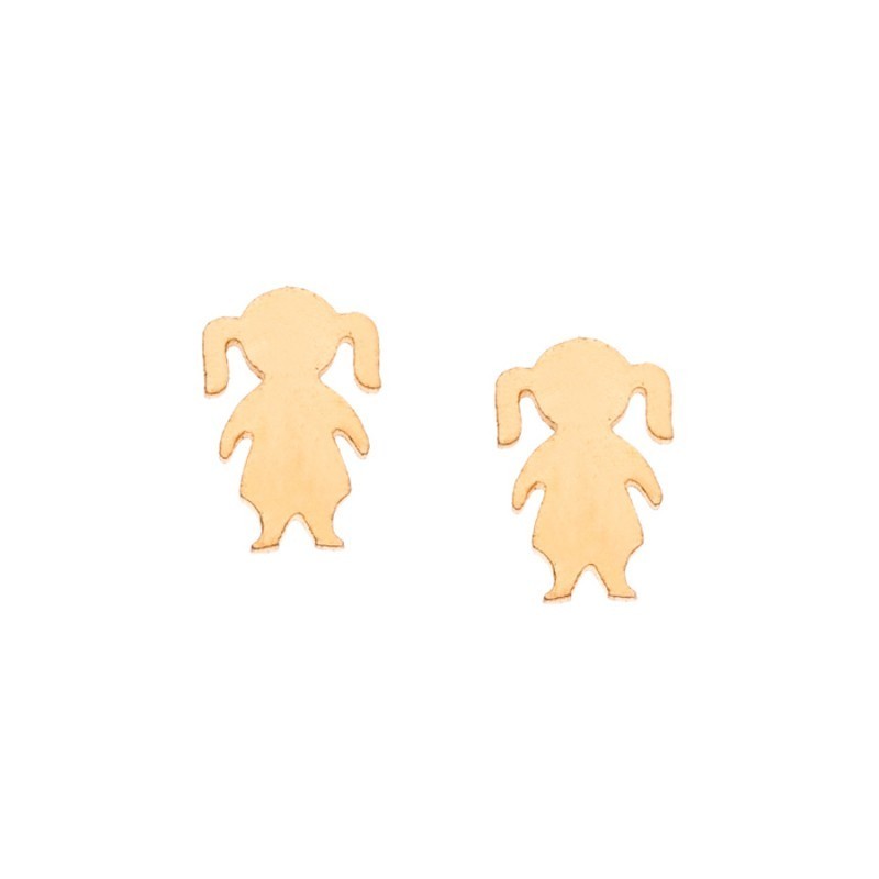 Σκουλαρίκια Γυναικεία SENZA Gold Plated Steel με κοριτσάκι SSD4666GD