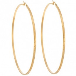 Σκουλαρίκια Κρίκοι SENZA Gold Plated Steel 9.5 cm SSD4724GD