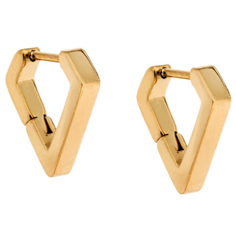 Σκουλαρίκια Κρίκοι SENZA Gold Plated Steel 1.4 cm SSD4746GD