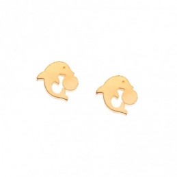 Σκουλαρίκια Γυναικεία SENZA Gold Plated Steel με δελφίνι SSD4751GD