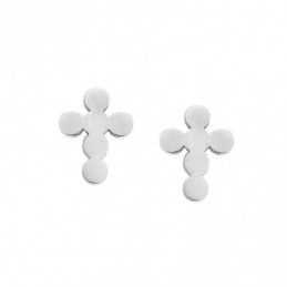 Σκουλαρίκια Γυναικεία SENZA Steel με σταυρό SSD4757SR