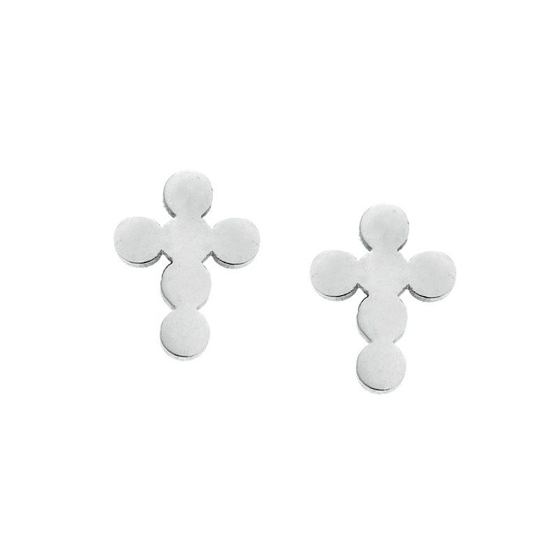 Σκουλαρίκια Γυναικεία SENZA Steel με σταυρό SSD4757SR