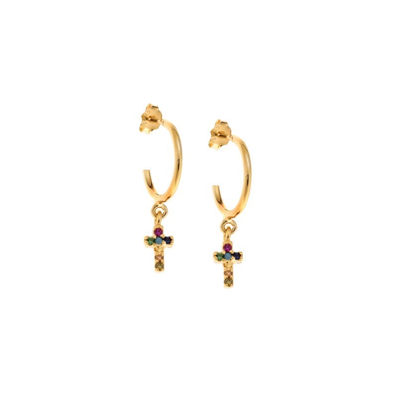 Σκουλαρίκια Κρίκοι Senza επιχρυσωμένο ασήμι 925