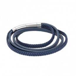 Βραχιόλι Senza Men`s Steel Blue Leather Strap SSD3365BL