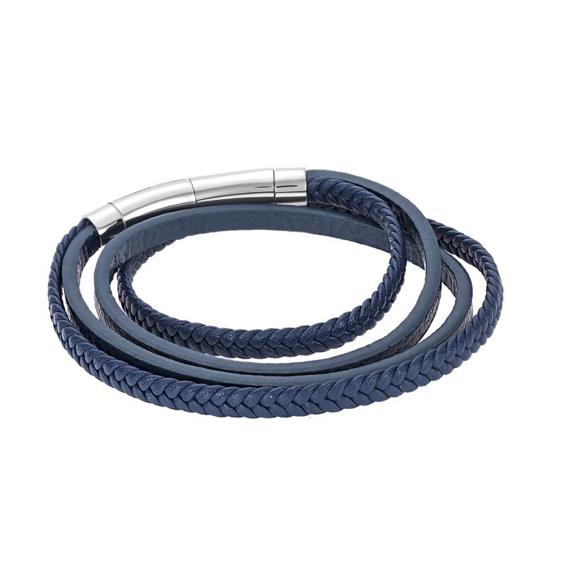 Βραχιόλι Senza Men`s Steel Blue Leather Strap SSD3365BL