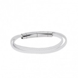 Βραχιόλι Senza Men`s Steel White Leather Strap SSD4956SWH