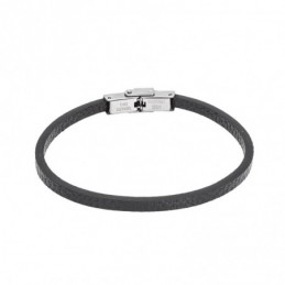 Βραχιόλι Senza Men`s Steel Black Leather Strap SSD4995BK