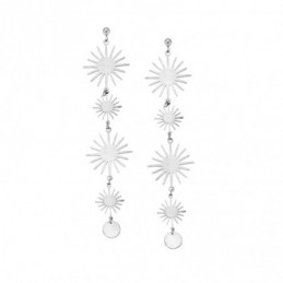 Σκουλαρίκια Γυναικεία SENZA κρεμαστά με σχέδιο από Ατσάλι SSD5138SR