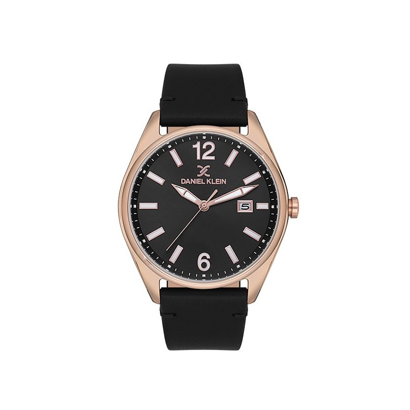 Ανδρικό ρολόι με δερμάτινο λουρί DANIEL KLEIN DK.1.13666-3