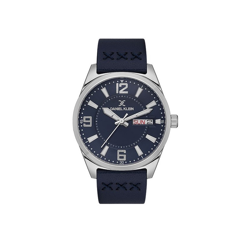 Ανδρικό ρολόι με δερμάτινο λουρί DANIEL KLEIN DK.1.13668-3
