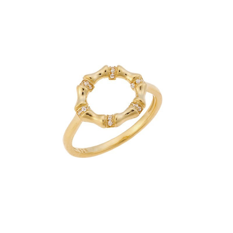 Δαχτυλίδι Senza κίτρινο επιχρυσωμένο ασήμι 925