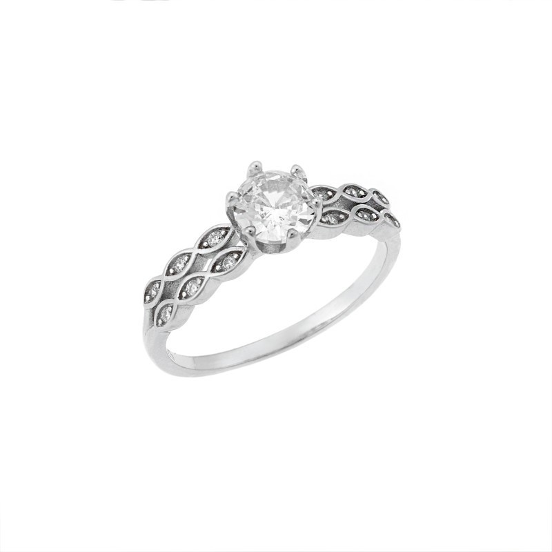 Δαχτυλίδι Γυναικείο Μονόπετρο Senza Silver 925 SSR3237SR