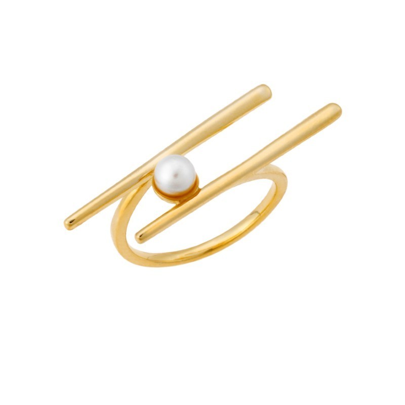 Δαχτυλίδι Senza κίτρινο επιχρυσωμένο ασήμι 925