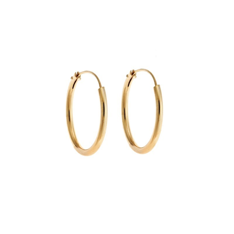 Σκουλαρίκια Κρίκοι Senza από επιχρυσωμένο ασήμι 925