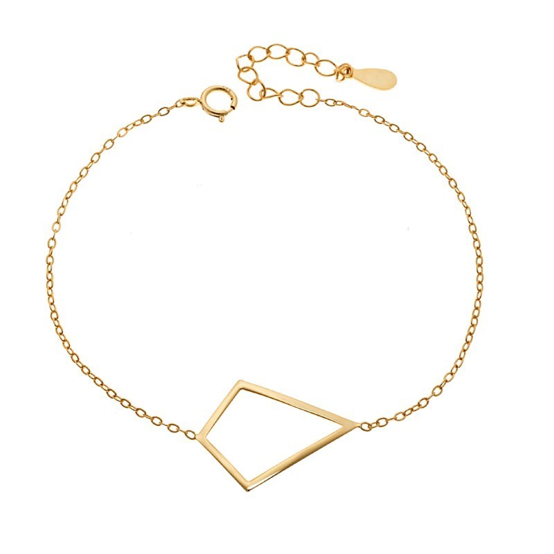 Βραχιόλι SENZA Επίχρυσο Ασήμι 925 Geometric Series Diamond SSR4371GD