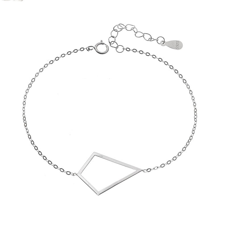 Βραχιόλι SENZA Rhodium Plated Ασήμι 925 Geometric Series Diamond SSR4371SR