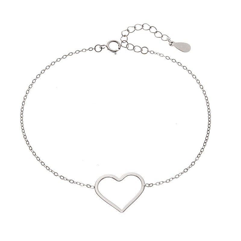 Βραχιόλι SENZA Rhodium Plated Ασήμι 925 Geometric Series Heart SSR4372SR