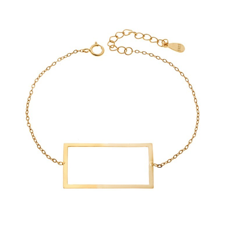 Βραχιόλι SENZA Επίχρυσο Ασήμι 925 Geometric Series Parallelogram SSR4373GD