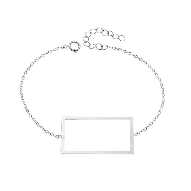 Βραχιόλι SENZA Rhodium Plated Ασήμι 925 Geometric Series Parallelogram SSR4373SR