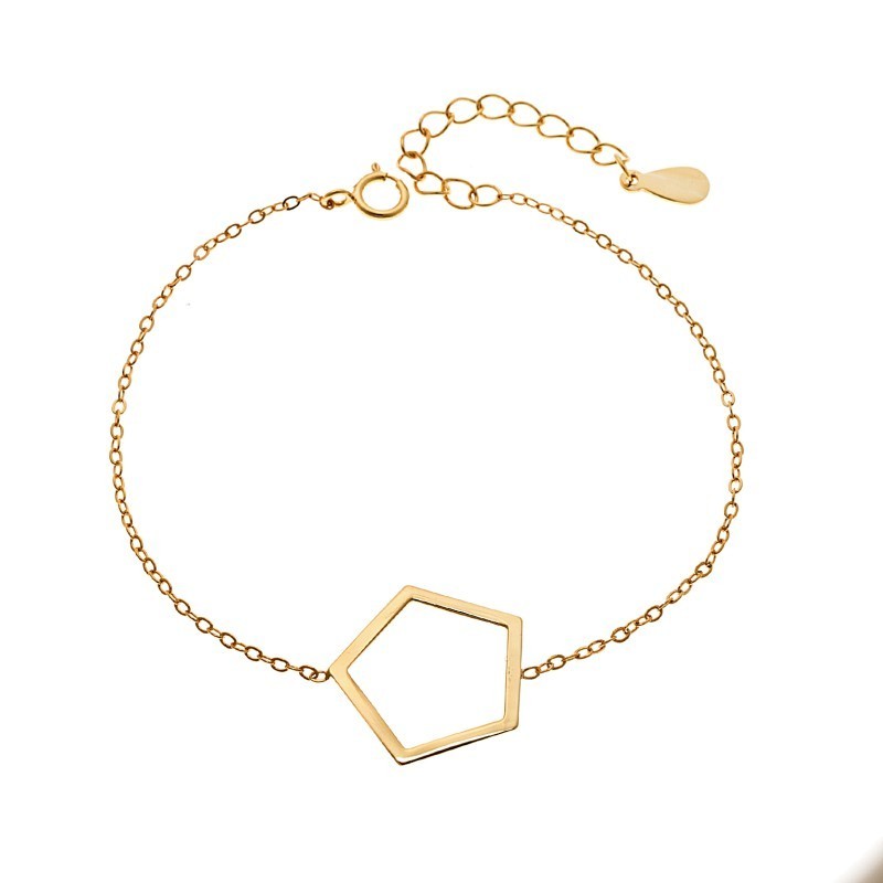Βραχιόλι SENZA Επίχρυσο Ασήμι 925 Geometric Series Pentagon SSR4374GD