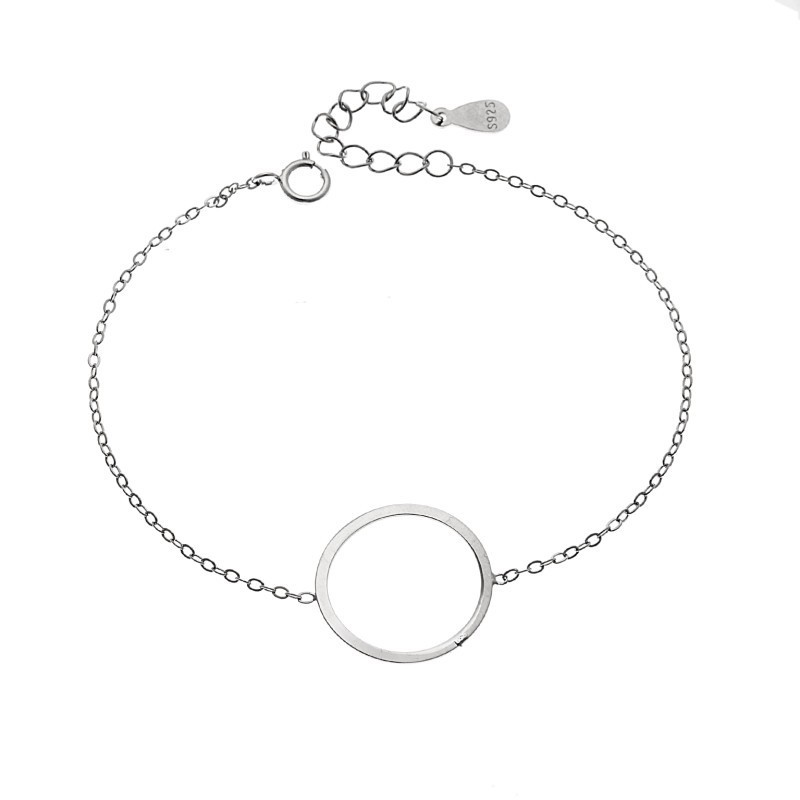 Βραχιόλι SENZA Rhodium Plated Ασήμι 925 Geometric Series Cyrcle SSR4375SR