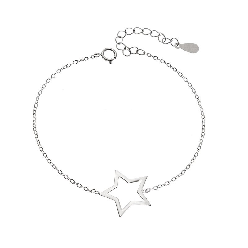 Βραχιόλι SENZA Rhodium Plated Ασήμι 925 Geometric Series Star SSR4376SR