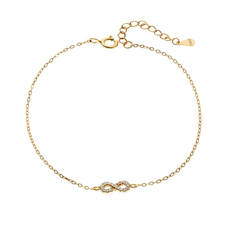 Βραχιόλι SENZA Άπειρο Gold Plated Ασήμι 925 Double Face Τurquoise SSR4449GTQ