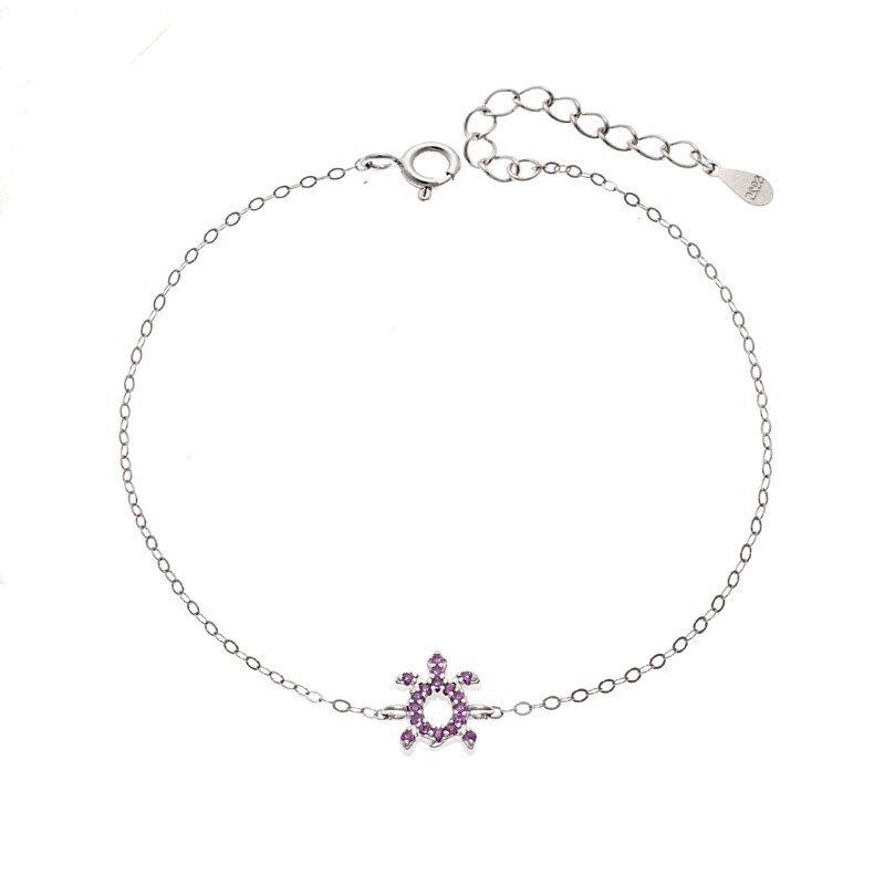 Βραχιόλι SENZA Χελώνα Rhodium Plated Ασήμι 925 Double Face Pink SSR4450SPK