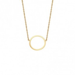 Κολιέ SENZA Επίχρυσο Ασήμι 925 Geometric Series Cyrcle SSR4377GD
