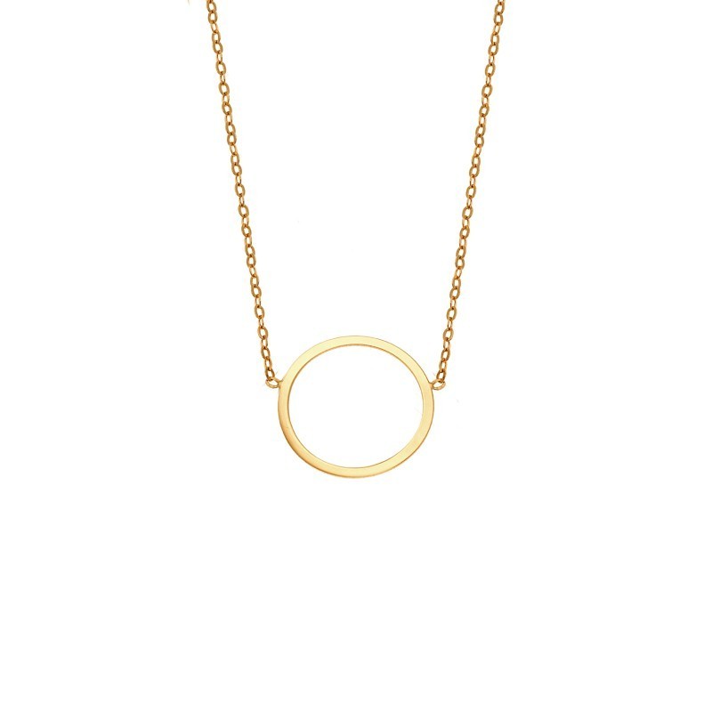 Κολιέ SENZA Επίχρυσο Ασήμι 925 Geometric Series Cyrcle SSR4377GD