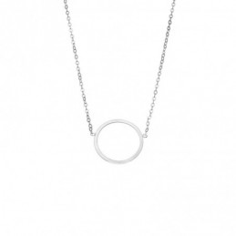 Κολιέ SENZA Rhodium Plated Ασήμι 925 Geometric Series Cyrcle SSR4377SR