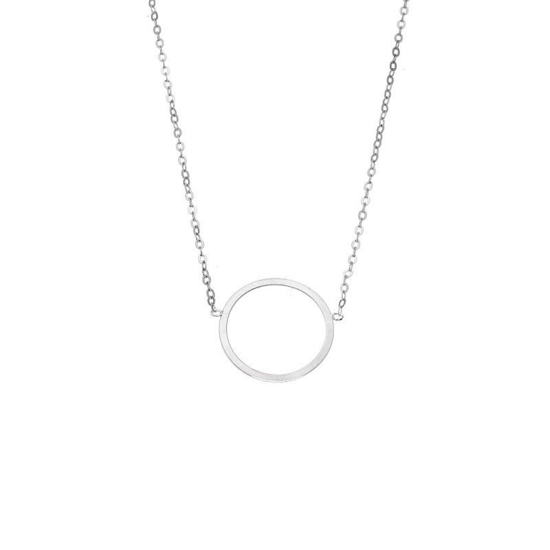 Κολιέ SENZA Rhodium Plated Ασήμι 925 Geometric Series Cyrcle SSR4377SR