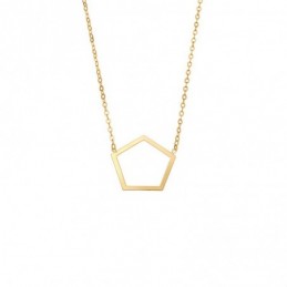 Κολιέ SENZA Επίχρυσο Ασήμι 925 Geometric Series Pentagon SSR4378GD