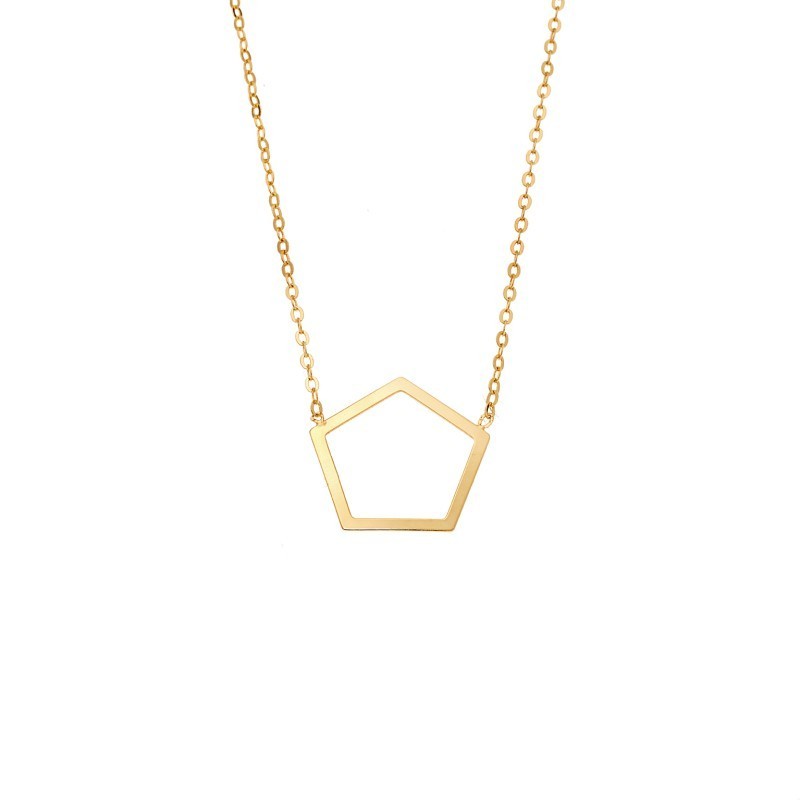 Κολιέ SENZA Επίχρυσο Ασήμι 925 Geometric Series Pentagon SSR4378GD