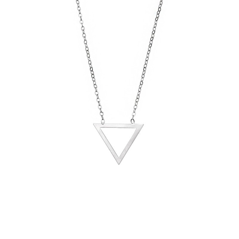 Κολιέ SENZA Rhodium Plated Ασήμι 925 Geometric Series Triangle SSR4380SR