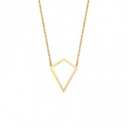 Κολιέ SENZA Επίχρυσο Ασήμι 925 Geometric Series Diamond SSR4383GD