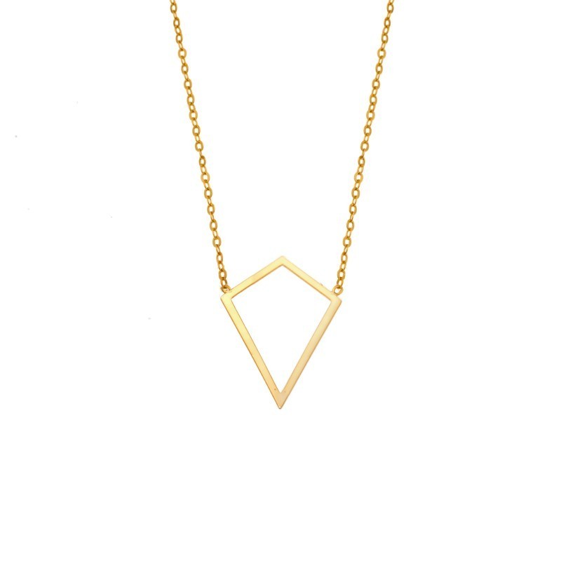 Κολιέ SENZA Επίχρυσο Ασήμι 925 Geometric Series Diamond SSR4383GD