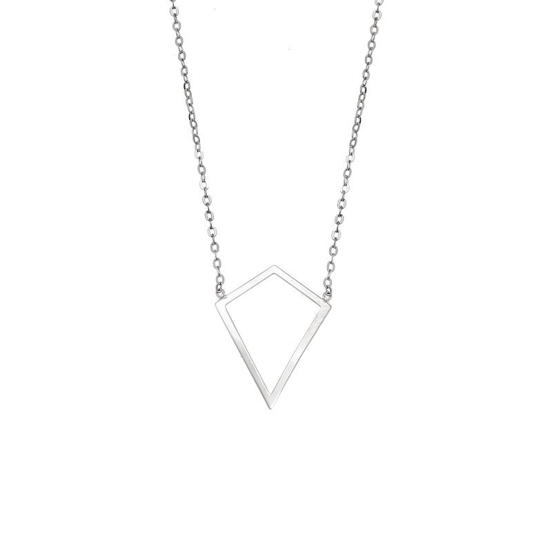 Κολιέ SENZA Rhodium Plated Ασήμι 925 Geometric Series Diamond SSR4383SR