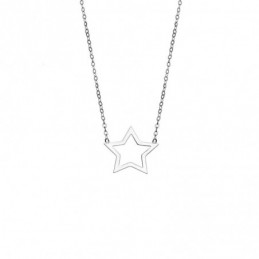 Κολιέ SENZA Rhodium Plated Ασήμι 925 Geometric Series Star SSR4385SR