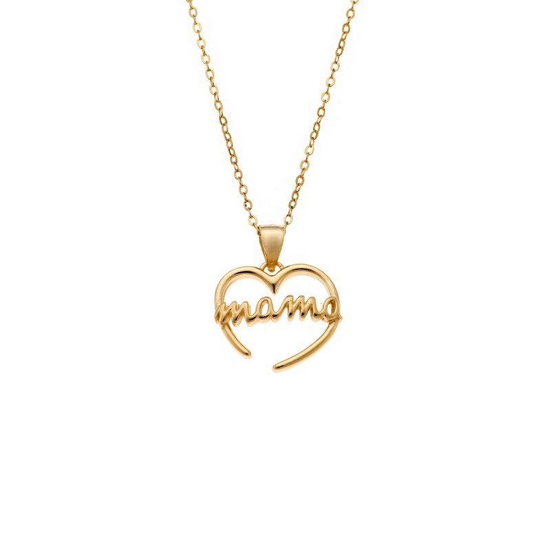 Κολιέ SENZA Gold Plated Ασήμι 925 Καρδιά Mama SSR4441GD