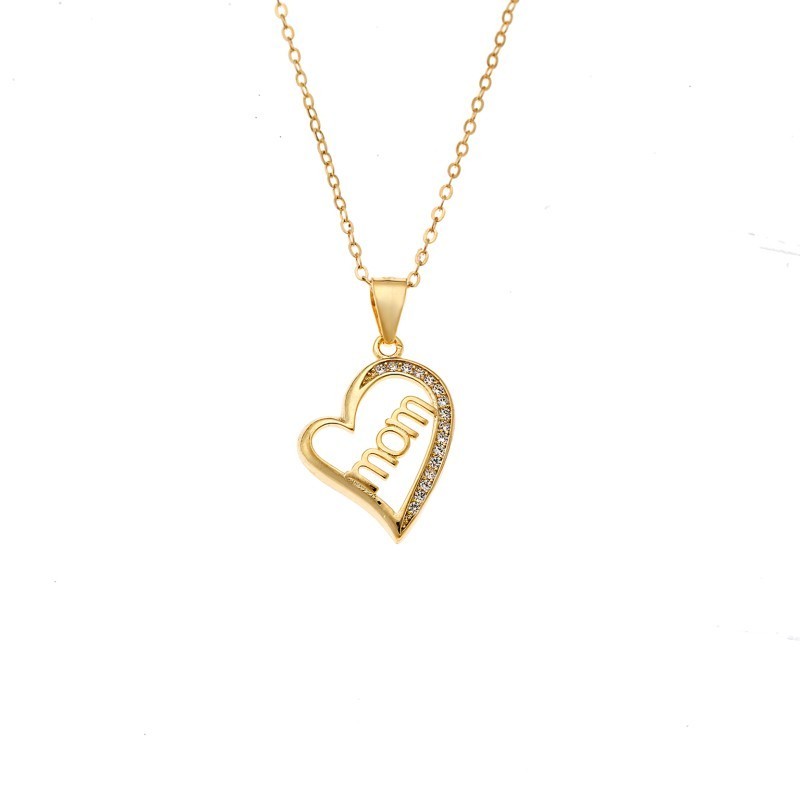 Κολιέ SENZA Gold Plated Ασήμι 925 Καρδιά Mom SSR4444GD