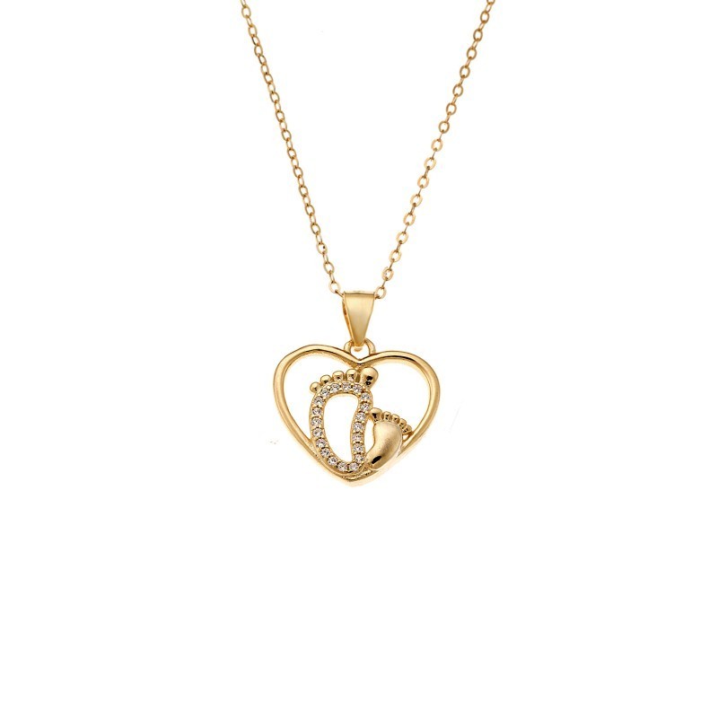Κολιέ SENZA Gold Plated Ασήμι 925 Καρδιά Πατουσάκι SSR4446GD